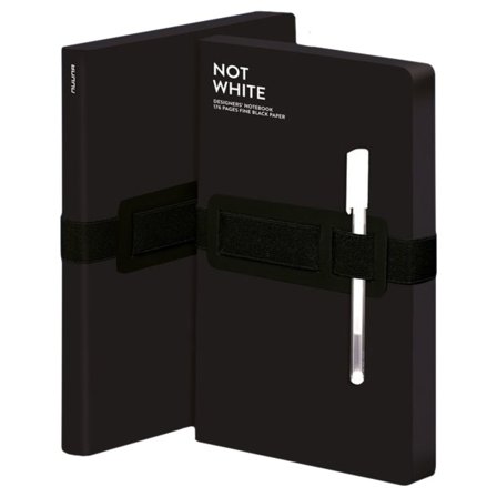 Nuuna Notesbog Not White L Light - Black