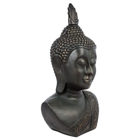 Amara Buddha hoved 113 cm højt sort mangotræ