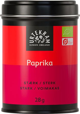 Urtekram Paprika stærk Ø 28 g, Helse & Madvarer, Krydderier, Paprika