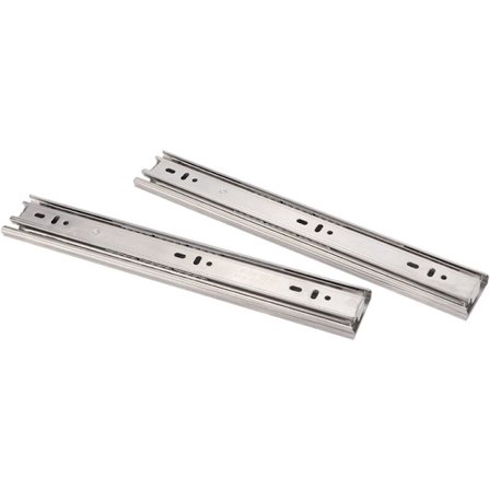 Rustfritt stål skuffeskinne 12-18, 3-seksjon møbelskinne (12 tommer upolstret)
