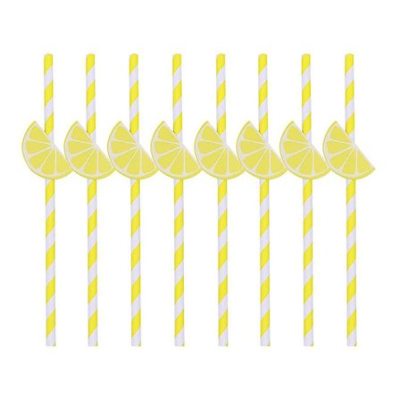 30 stk Hawaii sitronfest sugerør frukt papir sugerør festartikler for drikking