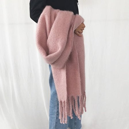 Mohair Dame Skjerf Lang Skjerf ROSA