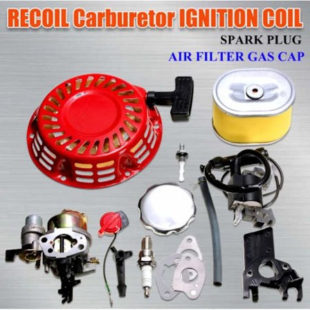 Forgasser Forgasser Passer For Honda GX160 GX168F GX200 5.5HK 6.5HK + Drivstoffslange Pakning Choke Spak Rekylstarter Tenningsmotorsett~02612
