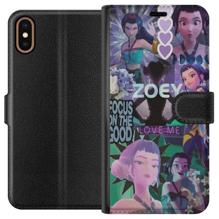 Kompatibelt Lommeboketui til Apple Apple iPhone XS Kpop Demon Hunters Zoey Fokus på det gode Love Me Purple Fantasy Art