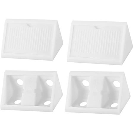 42x20x20mm(LxWxH) Muoviset kulmavahvikkeet - 24 kpl - Hyvä huonekalujen korjaukseen - 4 reikää L-muotoinen suorakulmainen tuki - Valkoinen