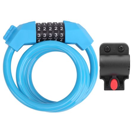 Sykkel Stålvaierlås 5-sifret Passord Tyverisikringslås for Sykkelsikkerhet Sykkelutstyr (Blå)