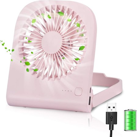Bordsfläkt, Mini USB-fläkt, Kraftfullt Luftflöde, 4 Hastigheter, Bärbar Fläkt