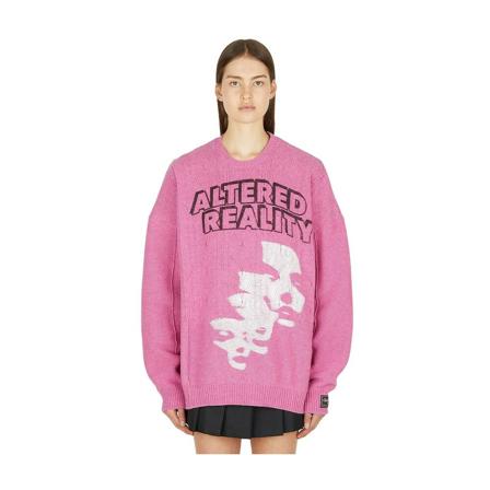 Raf Simons, Round-neck Knitwear Różowy, Kobieta, Rozmiar: M