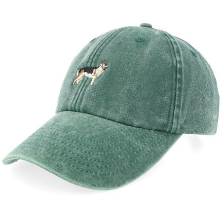 Iconic - Grön unconstructed Keps - German Shepherd Dog Vintage Washed Bottle Green Dad Cap @ Hatstore