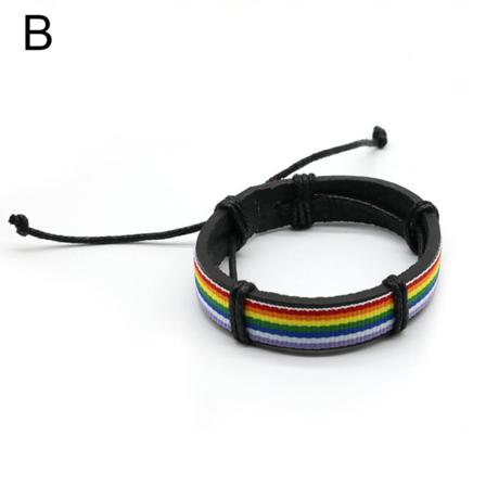 Rainbow Hbt Armband För Kvinnor Män Gays Weave Pride Lovers Ban