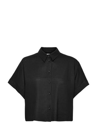 Slfgulia Ss Cropped Shirt B Lyhythihainen Paita Musta Selected Femme