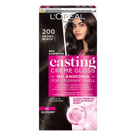 L'Oréal Paris Casting Crème Gloss Semipermanent Hårfarve 200 Ebony Black, Hår, Hårfarve, Toningsfarve