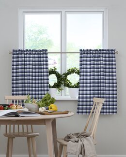 Spänngardin Majvi 2-pack Blå - Linea