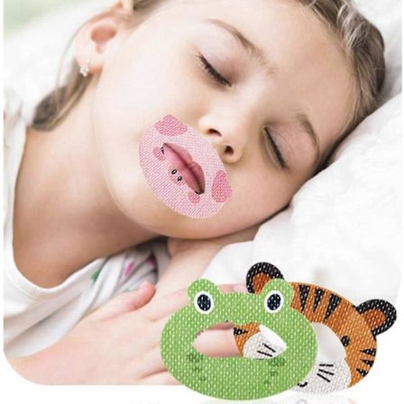 Munnteip for barn, milde snorkereduserende søvnstrimler for bedre nesepusting, munnstrimler stopper snorking og hjelper til med bedre søvn, 60 stk