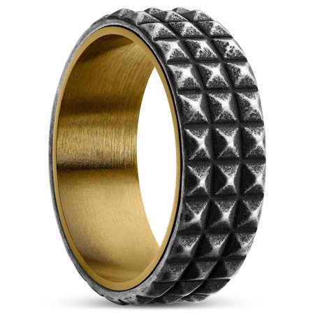 Pearce Pyramis Vintage and Gold-tone Ring for Men - Steel rings