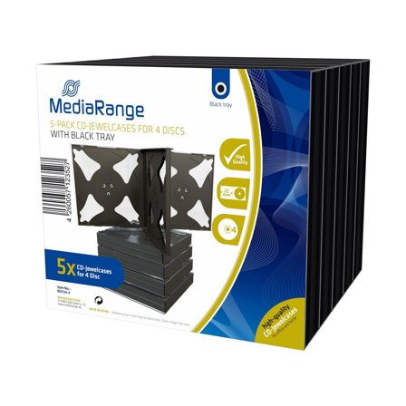 MediaRange CD/DVD Hülle 4-fach 5St