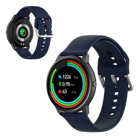 22mm Universal silicone sports watch band - Midnight Blue / Size: L