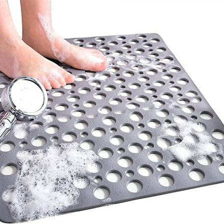 Halkfri matta, fyrkantig duschmatta, 53 x 53 cm