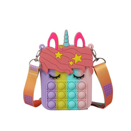 Pop Purse Fidget Bag Axelväska för Flickor, Söt Crossbody Bag Festpresenter Leksaker Skolartiklar Pop för Student Barn