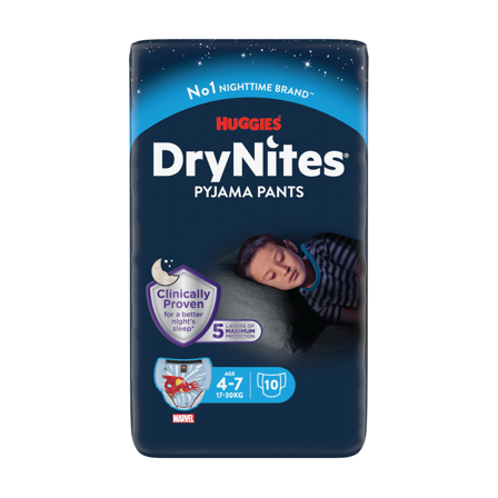 DryNites Bleie gutt 4-7 år, 10 stk.