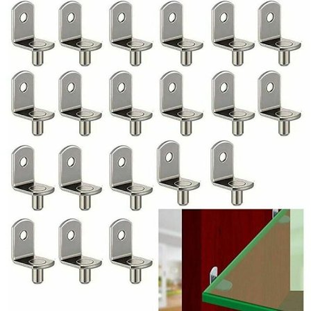 6MM Hyllynkannatin 20 kpl Nikkelipinnoitettu Teräs Hyllytuki L-muotoiset Hyllytukitappi Hyllytuki Tappi Nikkelipinnoitettu Hyllynkannatin Rei'illä