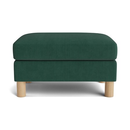Haven Pouf Ontario Grün Cord-Optik Skandinavischer Stil Bequemer Hocker Gepolstert für Wohnzimmer Schlafzimmer Flur Sitzhocker 44cm