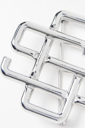 Soft Goat - Silver Brooch - One Size - Silver