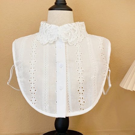 Dam Fejk Krage Stor Spetsblus Krage Vit Skjorta Avtagbar