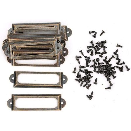 30 stk. - metall etikett holdere - navnekort ramme - skuffe etikett holdere - møbel etikett holdere - bibliotek etiketter - navneskilt ramme