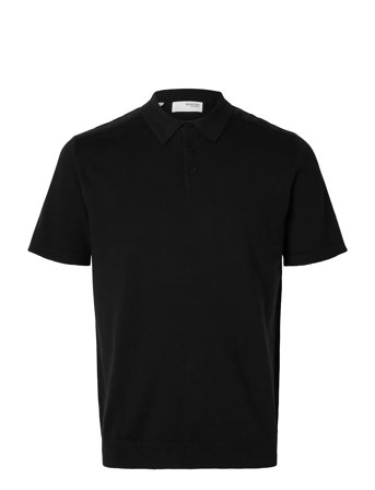 Slhberg Ss Knit Polo Noos Black Selected