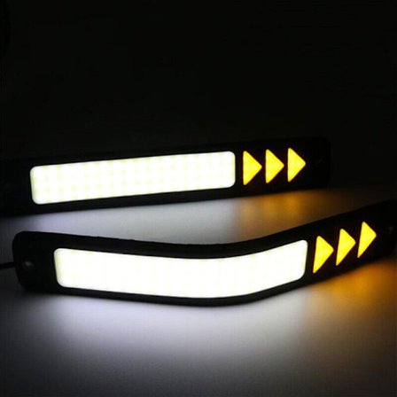 Bilstøtfanger LED-kjørelys hvitt DRL kjørelys blinklys