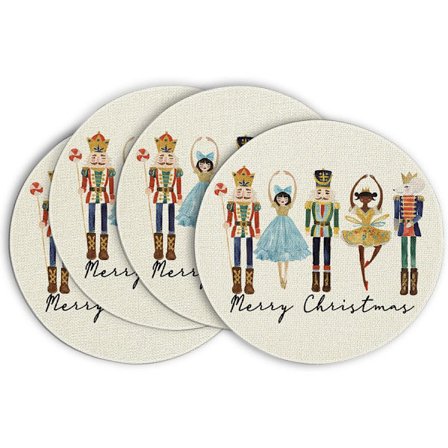 Pyöreät joululiinat, 4 kpl, pyöreät liinat ruokasaliin, tunnelmallinen sisustus, pöytäliinat - 25