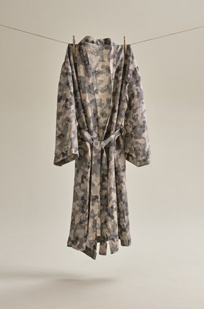 Jotex - Lang Kimono i Lin Grå - CARA - Kjøp Morgenkåper hos Jotex