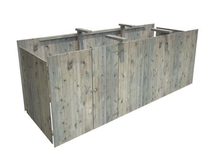 Palmako 102788 Förråd inv. 10,9 m², till Karl 101040, grå, impr., Stugor & förråd