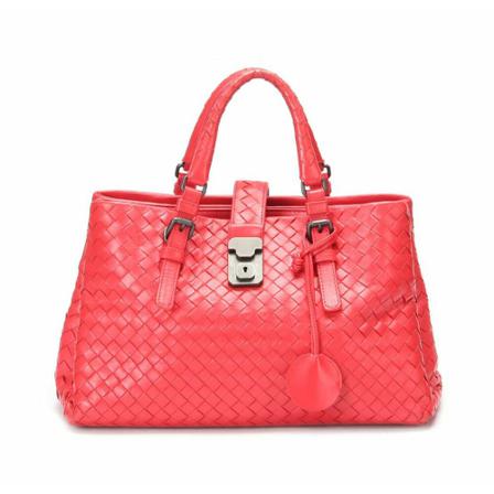 Bottega Veneta Vintage, Pre-owned Handbag Rood, Dames, Maat:ONE Size,leer