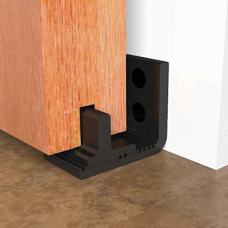 Fleksibel Justerbar Veggfeste Skyvedør Bunn Gulvguide, Enkel Installasjon, Svart