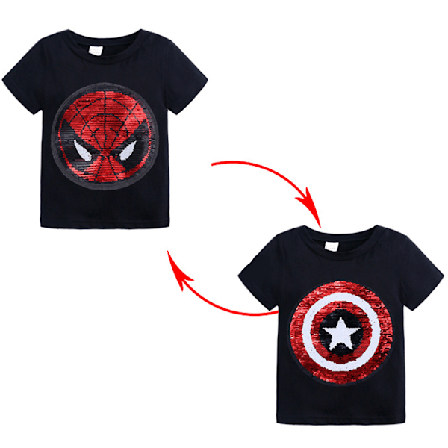 Lasten poikien T-paita K ntyv t Sekvenssit Spiderman-Painatus T-paita Musta Black 4-5 Years