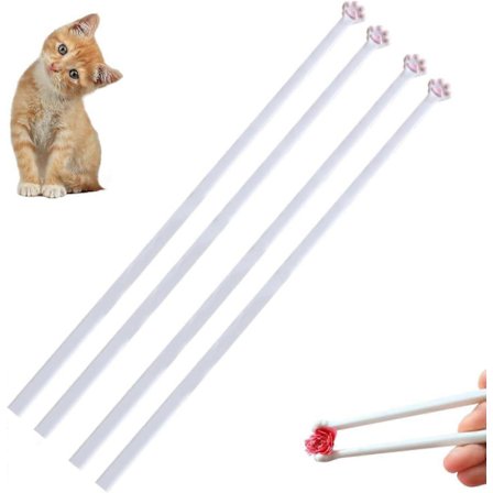 Katt Pote Spisepinner, 2 Par Katt Spisepinner, Søte Morsomme Rosa Potetrykk Gjenbrukbare Lettvekt Sklisikre Spisepinner Den Perfekte Gaven for (Fww)