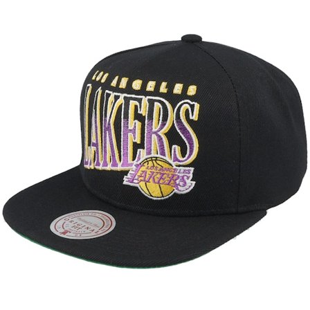 Mitchell & Ness - NBA Schwarz snapback Cap - Los Angeles Lakers Line Work Black Snapback @ Hatstore