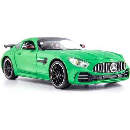 1/24 Benz AMG GTR Leikkiautojen Malliauto, Sinkkiseos Vetoauto Leikkiauto Äänellä ja Valolla Lapsille Pojille Tytöille Lahjaksi (Vihreä)