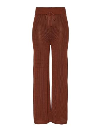 Pcbeachy Hw Ankle Knit Pants Sww Pieces Brown