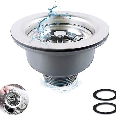 Keittiön lavuaarin siivilä, suodatin tulppa (114 mm)