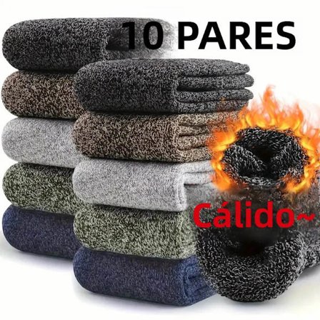 10 par blandede farver; Størrelse: One Size - Herre- og dame strømper til midt på læggen 5/10 par Efterår Vinter Tykke og varme Bløde og komfortable 