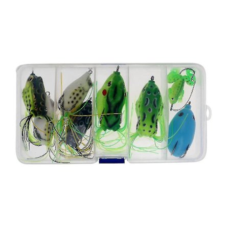 8 stykker hule froskefiske-agn Myke overflate-agn med takkekassen for Bass Snakehead Saltvann Ferskvannsfiske