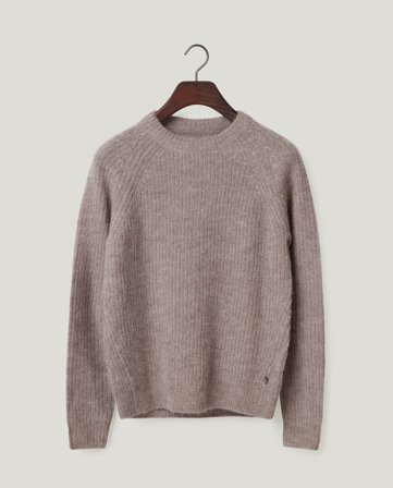 Lexington Lexington Sweater i alpacablanding med raglanærmer, lysebrun