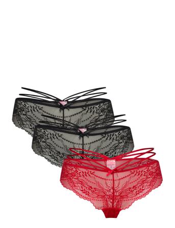 3-P Amy Brasilian R Lingerie Panties Brazilian Panties Sort Hunkemöller