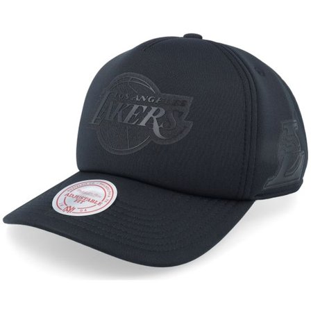 Mitchell & Ness - NBA Svart adjustable Keps - Los Angeles Lakers Foam Pro Black A-frame Adjustable @ Hatstore