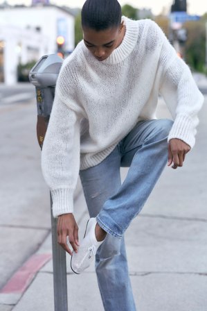 Soft Goat - Loose Stitch Crewneck - Kashmirtröja dam - S - Ivory