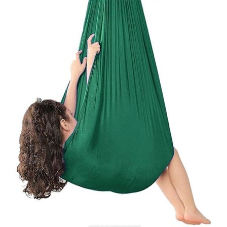 Sensorisk Gungstol Hängande Sits Justerbar Yoga Hängmatta, Mörkgrön