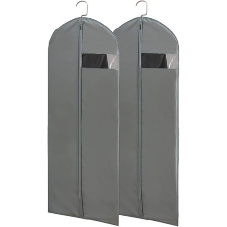 Lange dragtposer, dragtbeskyttere til beskyttelse og transport af tøj, beskyttelsesovertræk til brudekjoler, lange kjoler, 165x60 cm, 2 stk.